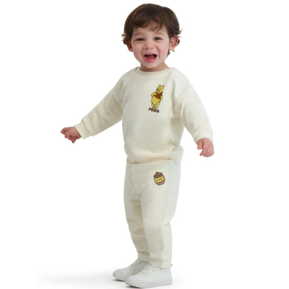 DISNEY Boys Sz 24 Months WINNIE THE POOH Ribbed Shirt & Pants 2 Pc Outfit NEW